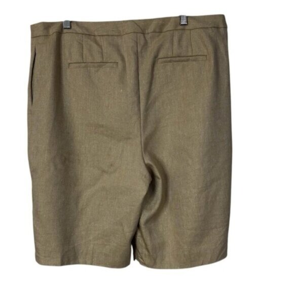 Chico’s Women’s 14 Bermuda Shorts Tan Gold Fleck Zipper Pockets Vacation Summer - Picture 2 of 7
